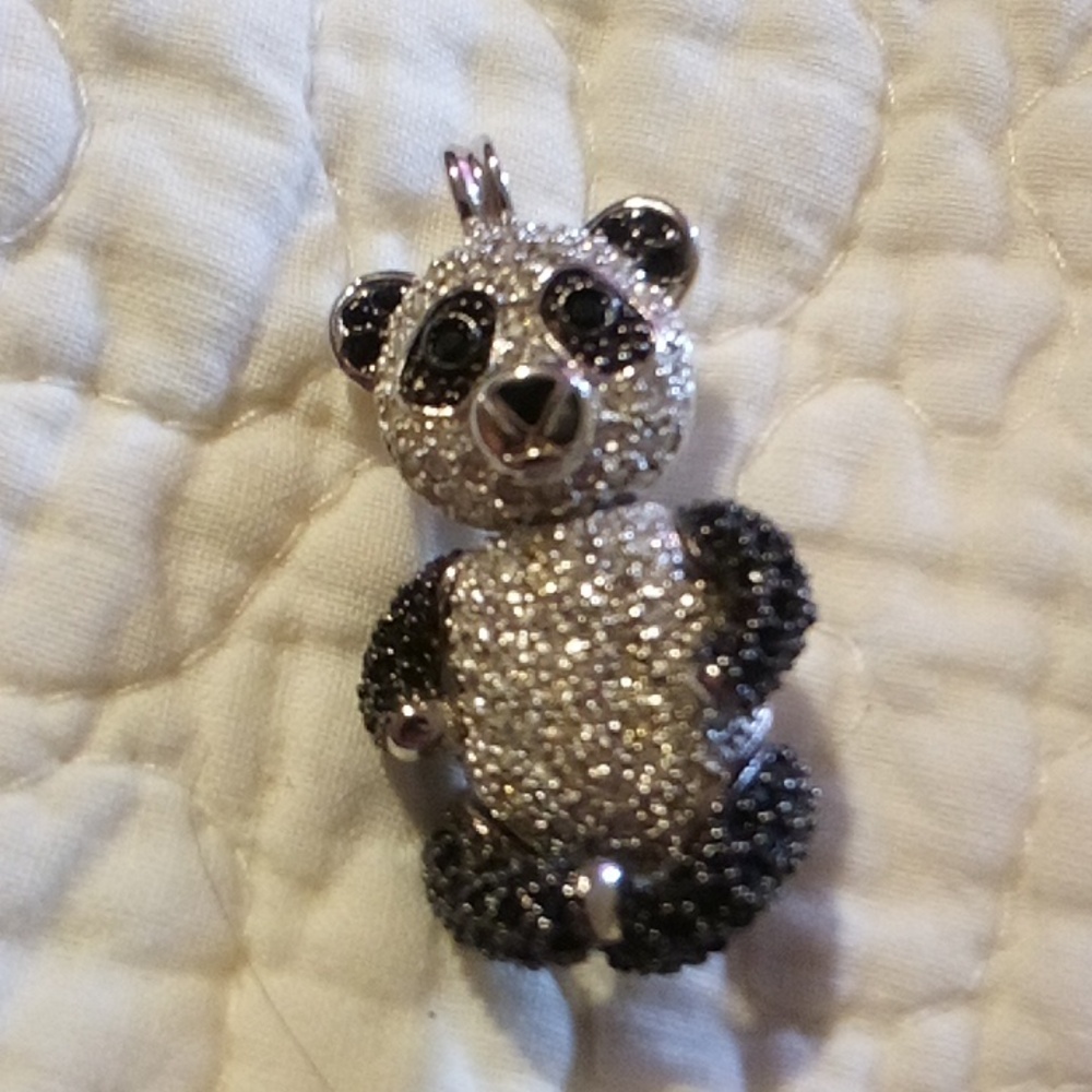 Panda Charm Brooch Rhinestone So Cute
